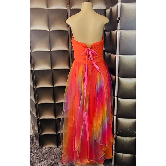 Orange fairy formal prom dress - Picture 4 of 9